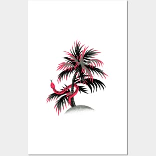 Snake Palms - Dark Vintage Coral Posters and Art